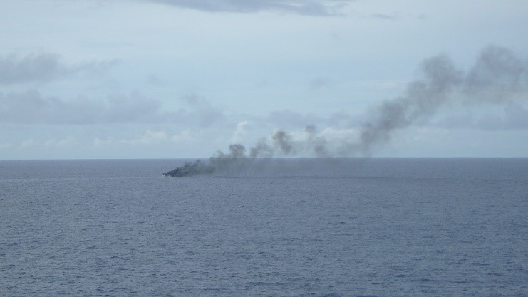 MOL Car Carrier Saves Crewmembers from Wrecked Fishing Boat